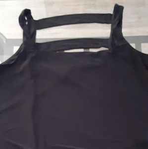 EUC WHBM Black Polyester Drape Tank, Size Medium